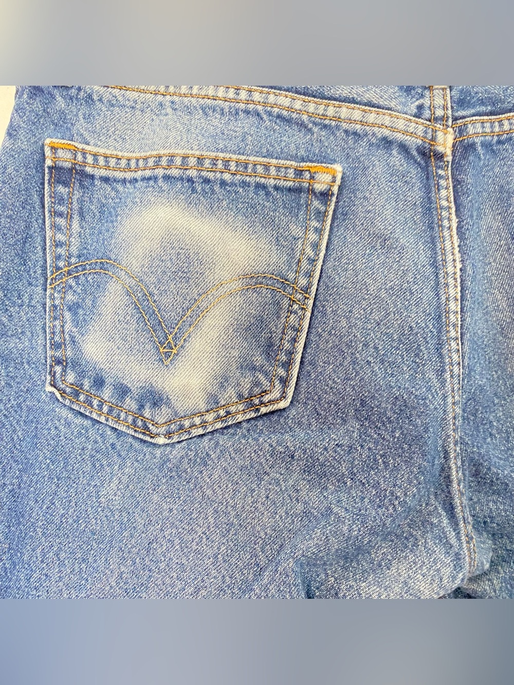 Levis 505 Distressed Jeans Mens 34 36 Womens 32 Levi’s Straight Jean Cotton Blue - Picture 10 of 13